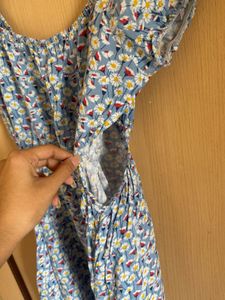 Cute Floral Print Mini Dress