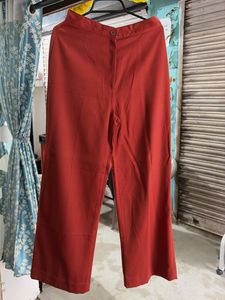 Rust Wide Leg high waist Trousers