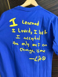 Bold Blue "Fear No Man" Graphic Tee