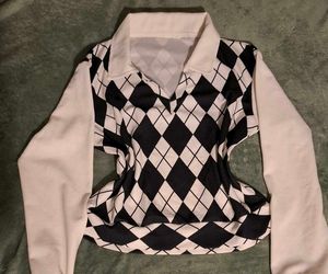Argyle Print Collared Top