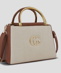 Chic Canvas & Leather Handbag with Sling