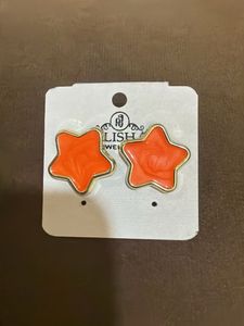 Cute Star Shaped Orange Earrings