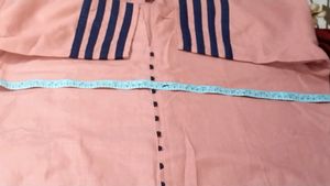 Kurti korean button check designtrend pink1pic