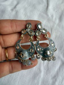 Stylish Grey Jhumka Earrings