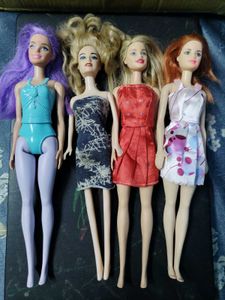 Bundle of four Barbie dolls