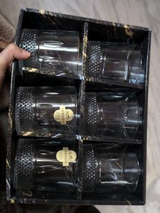 Set of 6 Crystal Cut Tumblers