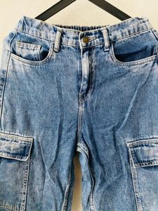 Trendy Blue Cargo Jeans