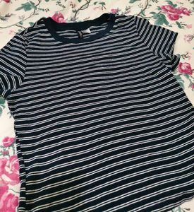 Striped Navy Blue Crop top