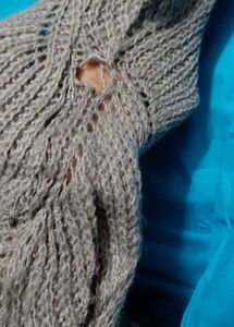 Branded Gray Knit Pullover Sweater