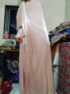 Imported Elegant Peach Dress with Robe