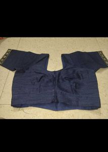 Elegant Navy Blue Silk Blouse