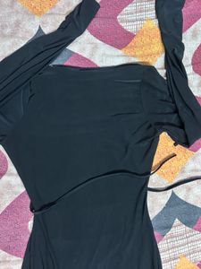 Chic Black Long Sleeve Cut-out Dress