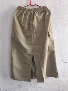 Khaki Midi Cargo Skirt
