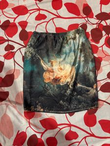 Unique Art Print Mini Skirt