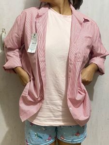 Striped Pink Oversized Shirt