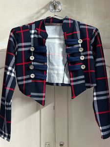 Women's Plaid Cropped Jacket