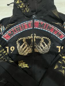 Minute Mirth Graphic Zip-Up Hoodie