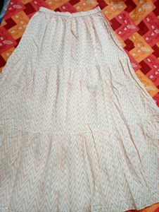 Beautiful Tiered Maxi Skirt with Print