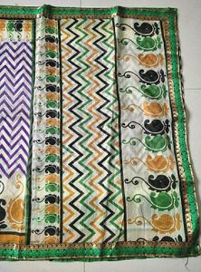 New White Combination Saree