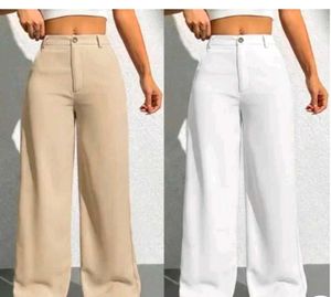 High-Waisted Wide-Leg Pants(combo of 2)