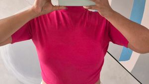 Hot Pink Cropped T-Shirt
