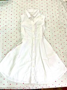 Sleeveless White Shirt Dress