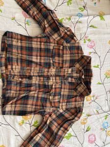 Plaid Button-Down Shirt Dress