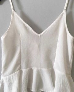White Peplum Camisole Top