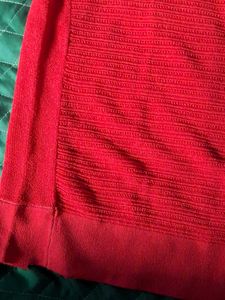 Red Textured Knit Top