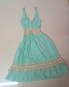 Boho Crochet Trimmed Summer Dress
