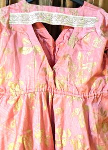 Elegant Flared Pink Kurta