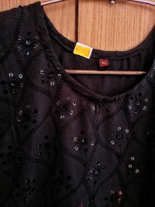 Stylish Black Kurta with Red Palazzo Pants