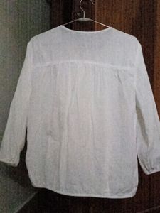 White Button-Down Blouse