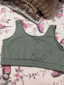 Cute Green Crop Top, Bust-34
