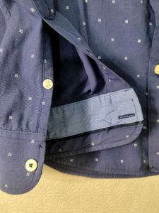 Zara Men's Blue Dotted Shirt