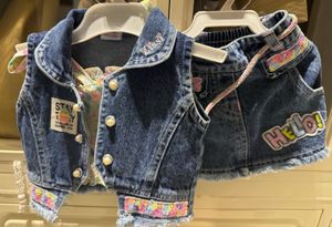 Denim Vest & Skirt Set