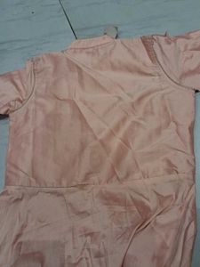 Elegant Peach Embroidered Gown 2 psc