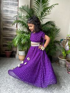 Beautiful Purple Bandhani Print Lehenga Set
