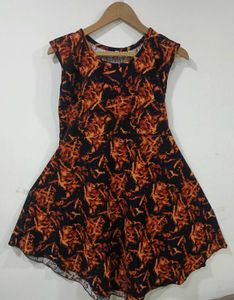 Korean style Chic Sleeveless Printed Mini Dress