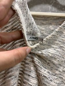 Grey Marled Top with Anchor Detail