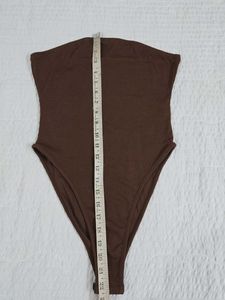 shein Ribbed Brown Bodysuit bust 36