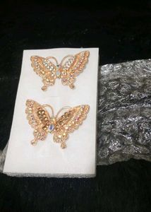 Butterfly rings with Rhinestones