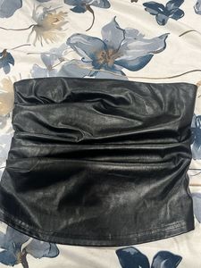 leather tube top
