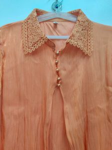 Elegant Peach Ethnic Gown
