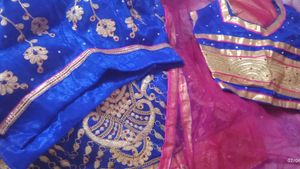 Royal Blue Lehenga Choli with Gold Embroidery