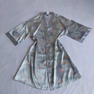 Silky Flamingo Print Robe 🎀✨️