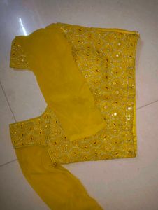 Mustard Yellow Embroidered Lehenga Choli Set