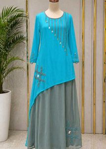 Elegant Blue Asymmetrical kurta