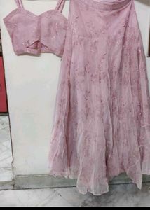 Pink Embroidered Lehenga Set
