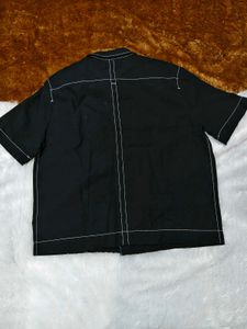 New ZARA Black Short Sleeve Shirt